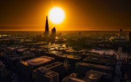 Sunrise London City Buildings Roofs