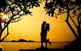 Sunset Hug Love Couple