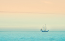 Sunset Sea Boat