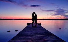 Sunset Silhouettes Kiss