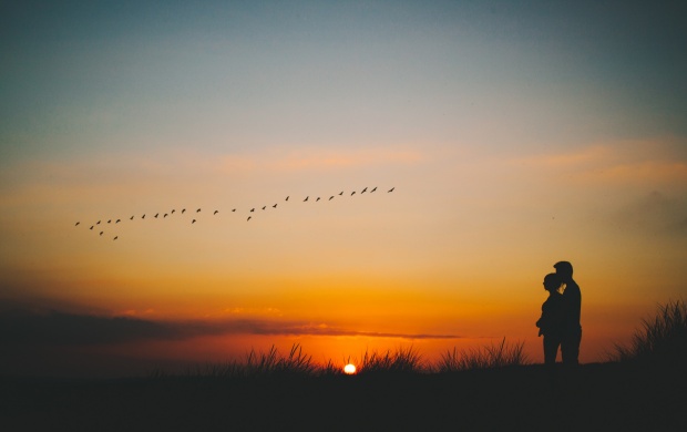 Sunset Sky Clouds Love Couple (click to view)