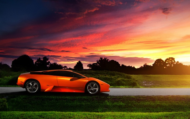 Super Orange Lamborghini Car