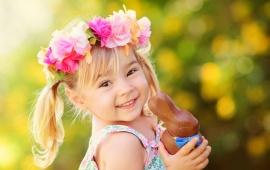 Sweet Girl Dressed In Easter Bunny
