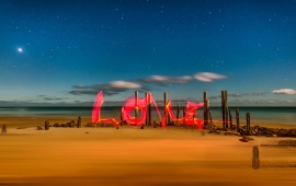 The Beach Inscription Love