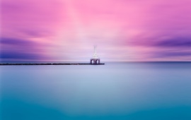 The Blue Water And Pink Sky