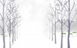 Tree Row and Snow