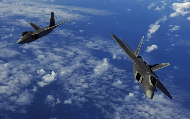Two F-22 Raptor Aircraft (click to view)