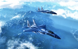 Two Fighter Jets Flying