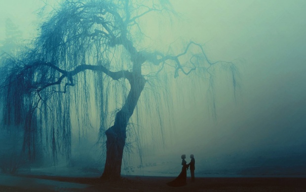 Two Love Couple Near Tree (click to view)
