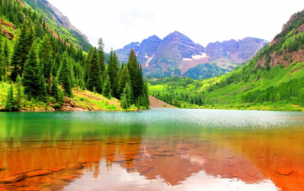 USA Mountains Lake Fir Maroon Bells (click to view)
