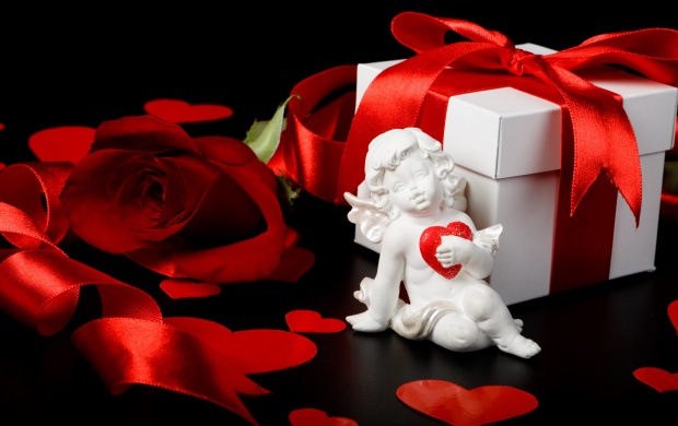 Valentine Gift Box And Cupid