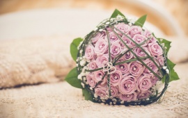 Wedding Roses Bouquet Hearts