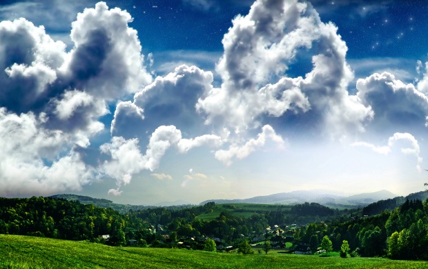 White Clouds Over the Village (click to view)