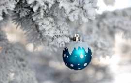 White Tree And Christmas Ball