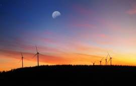 Wind Turbines at Sunset
