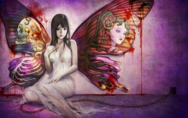 Wings Girl With Blood