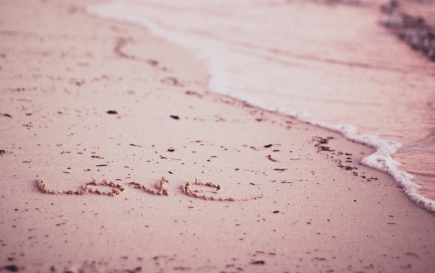 Write Word Love On The Beach