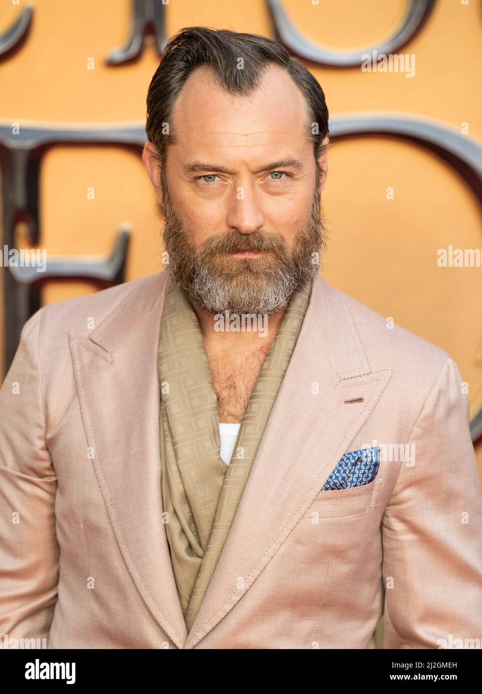 jude Law Arrives At The Fantastic Beasts The Secret Of Dumbledore World Premiere At The Royal Festival Hall On March 29 2022 In London England Stock Photo Alamy