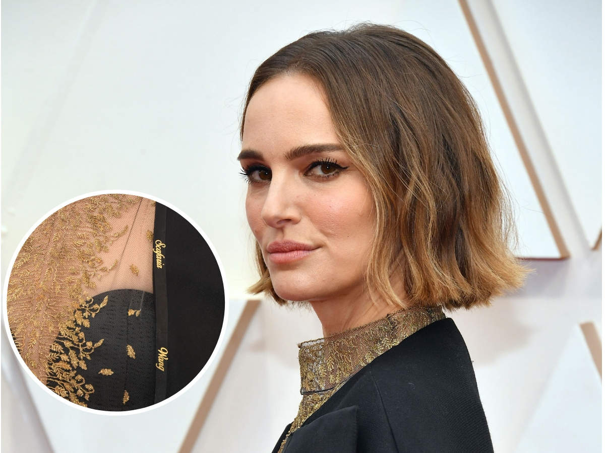 natalie Portman Natalie Portman Makes A Powerful Statement At Oscars With Her Dior Cape The Economic Times