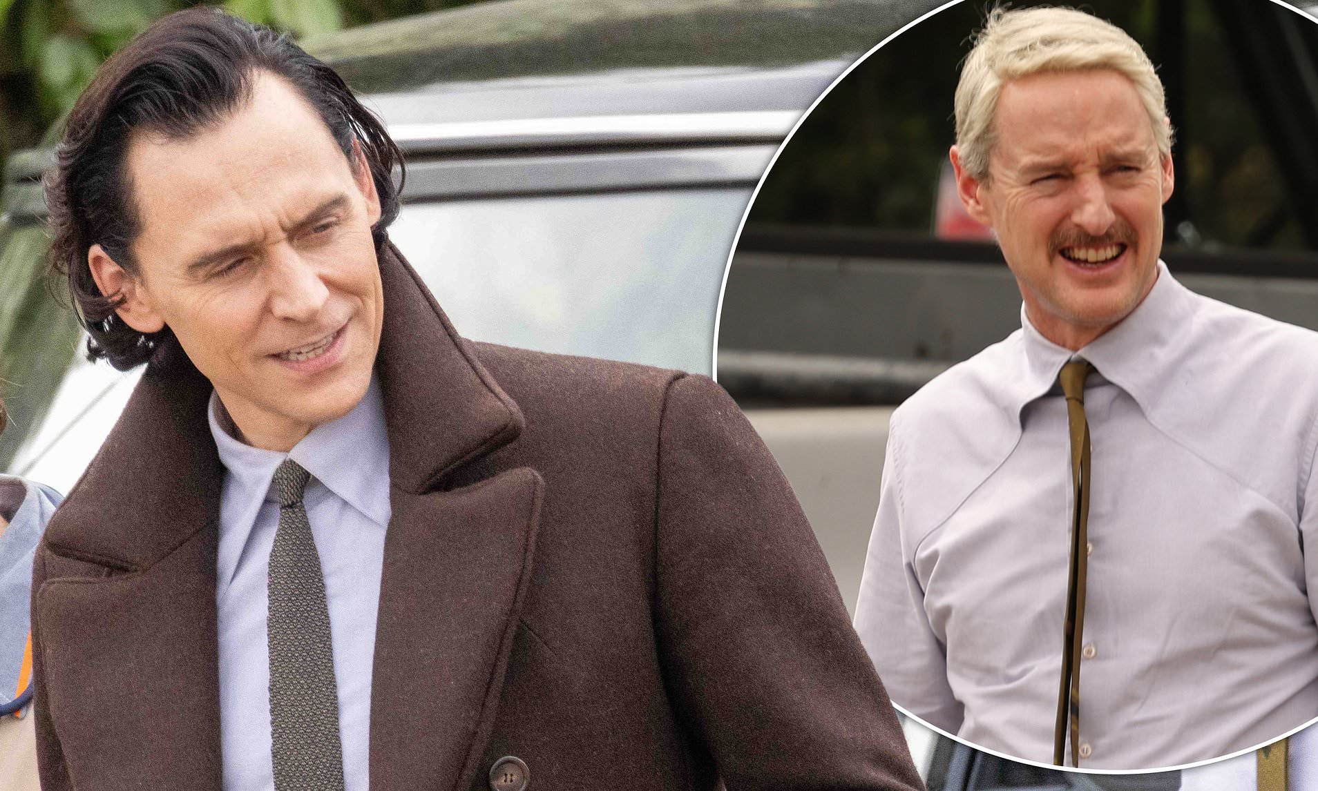 tom Hiddleston And Owen Wilson Cut Dashing Figures In Shirts And Ties As They Film Season 2 Of Loki Daily Mail Online
