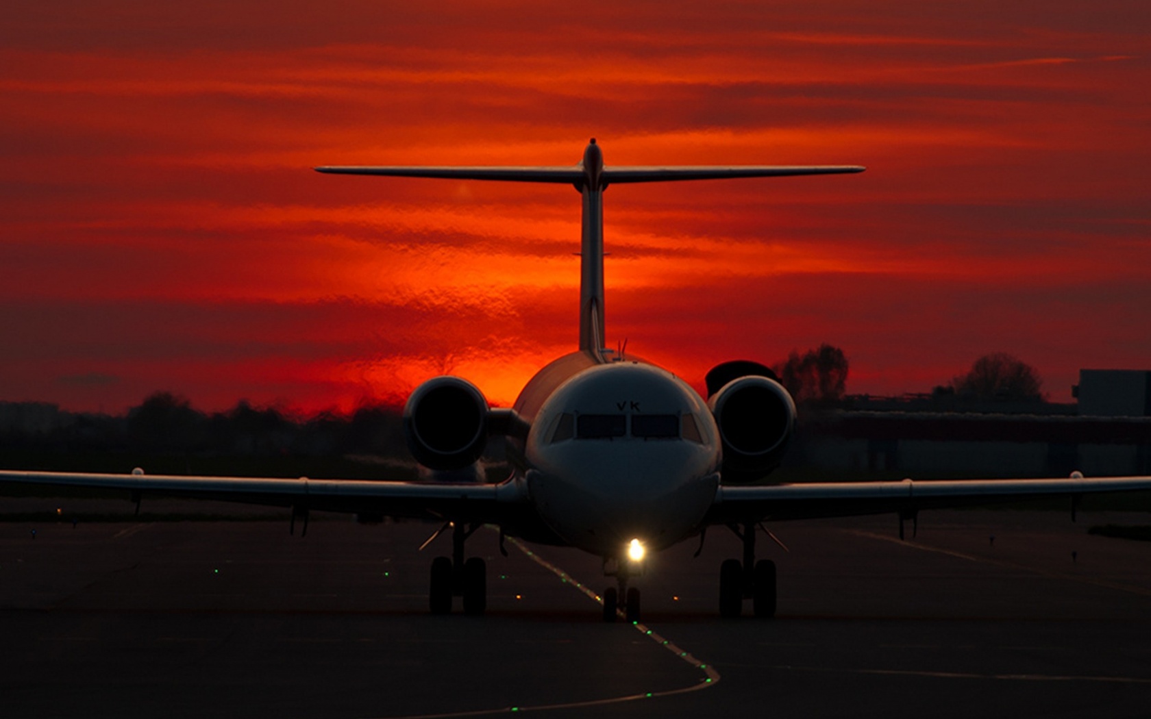 Airplane Twilight Sunset