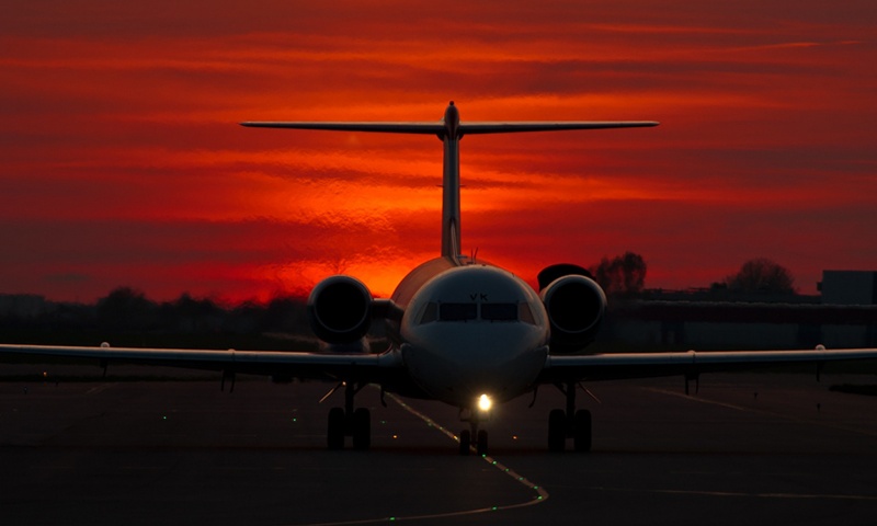 Airplane Twilight Sunset