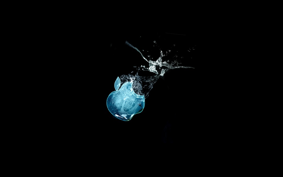 Apple Logo Aqua Splash