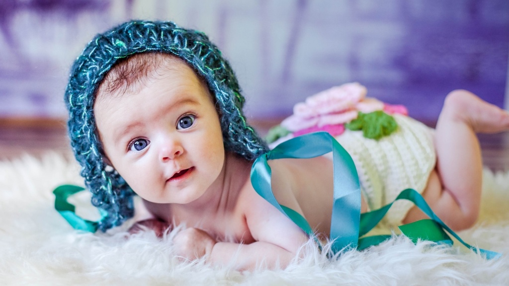 Baby In Funny Knitted Hat