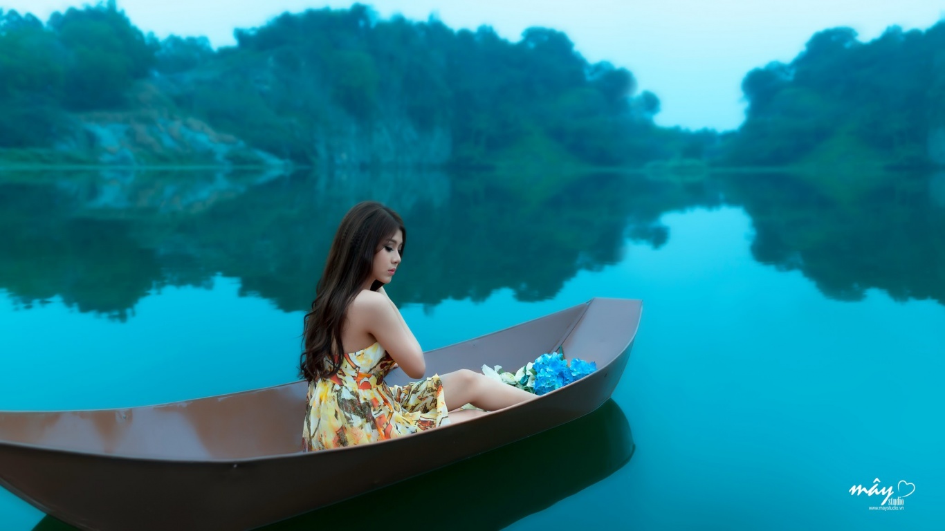 Beautiful Girl On A Boat