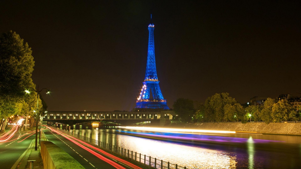 Blue Eiffel Tower France