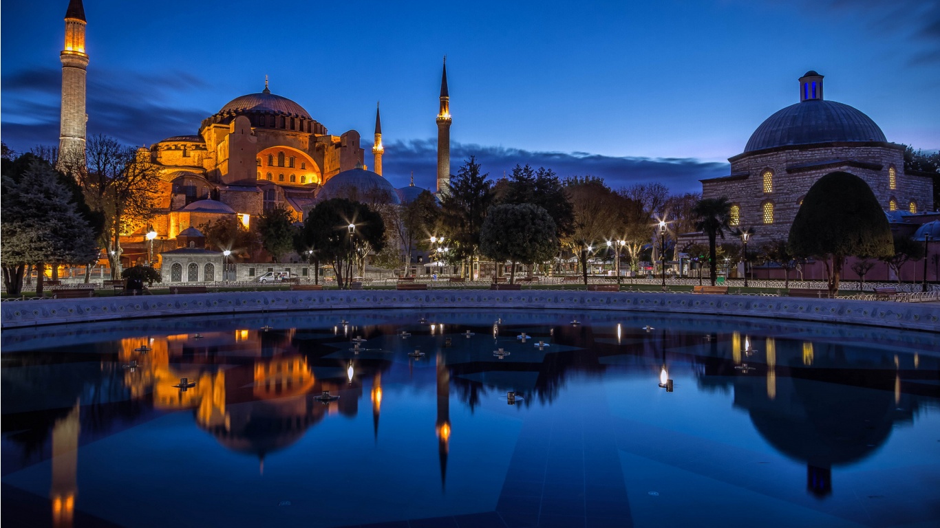 Blue Night Sultan Ahmed Mosque Istanbul