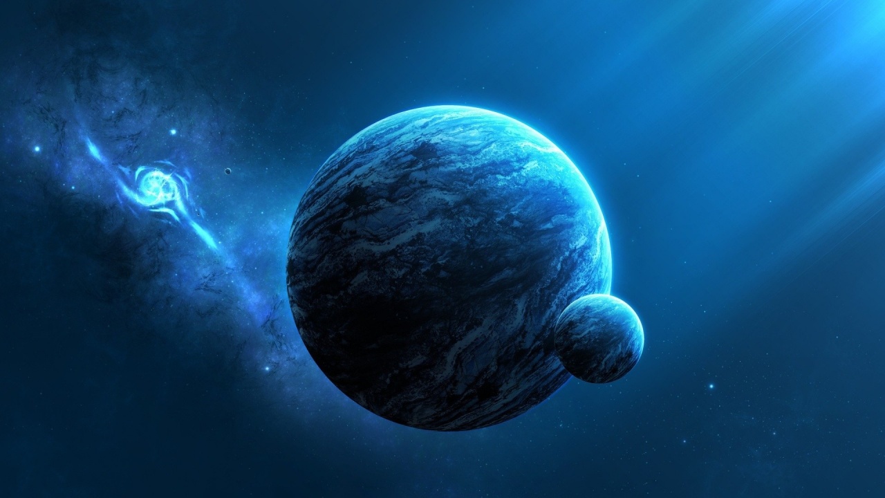 Blue Space Universe Planets