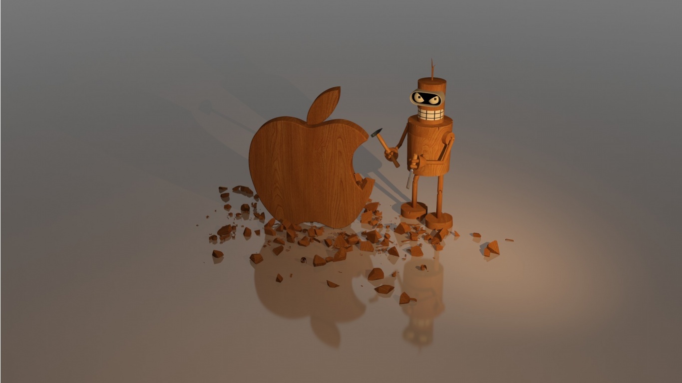 Brown Wood Apple Logo