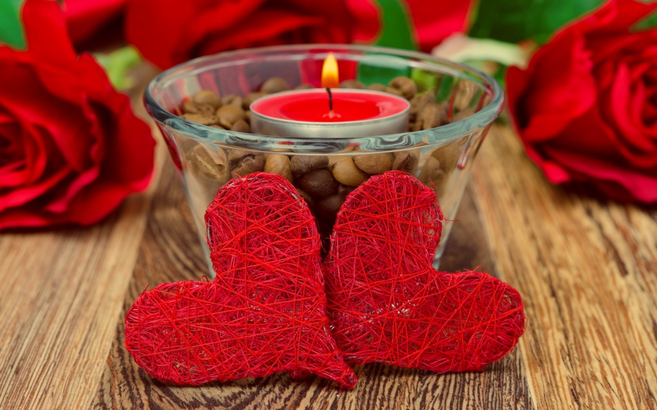 Candle And Red Heart