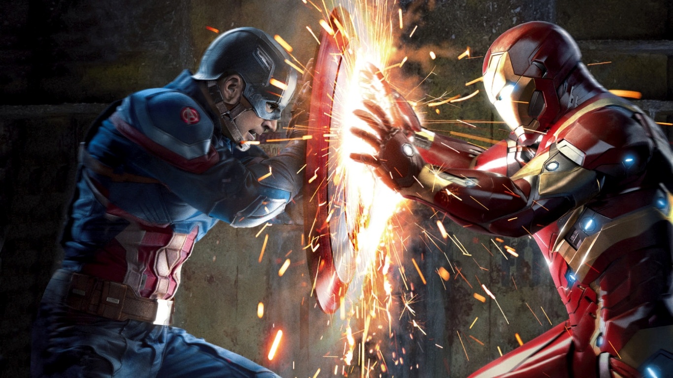 Captain America And Iron Man War In Captain America Civil War