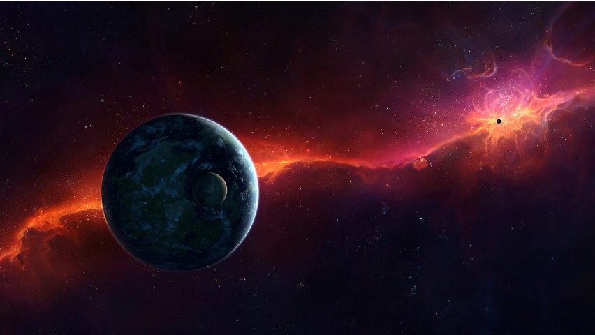 Cosmos Red Sci Fi Planet