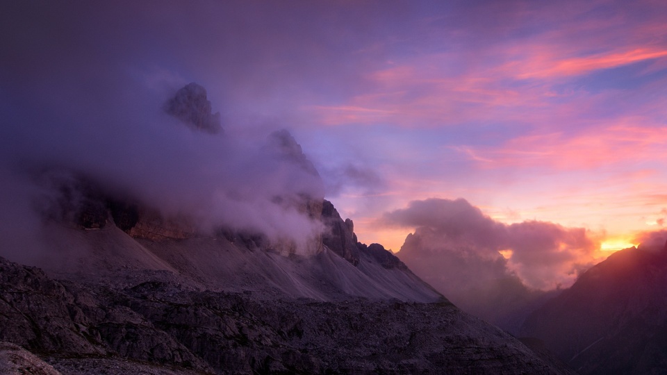 Dawn Mountains And Clouds Nature