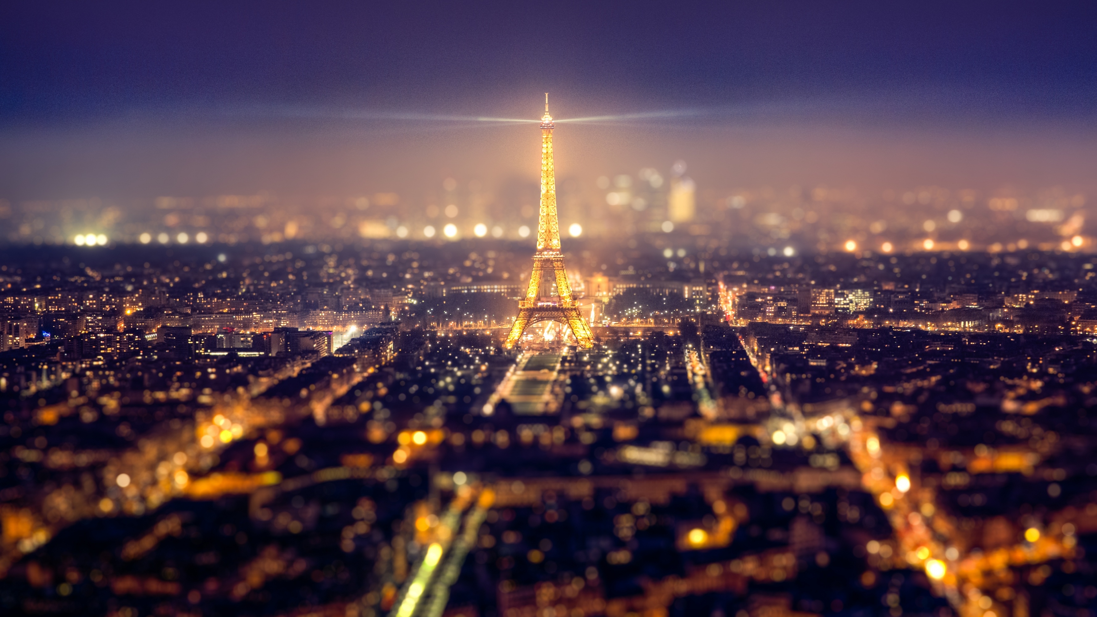 Eiffel Tower Metropolis Paris Night Lights