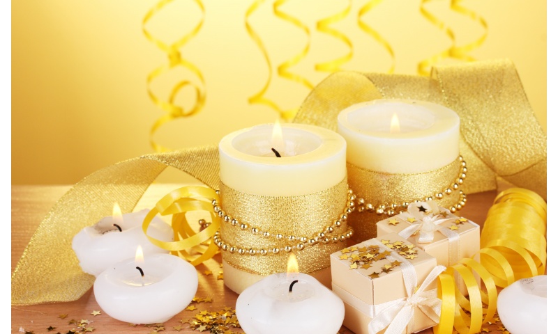 Gold Ribbons And Holiday Gifts