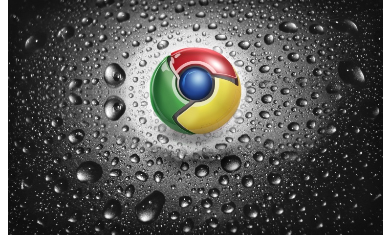 Google Chrome With Water Dropes