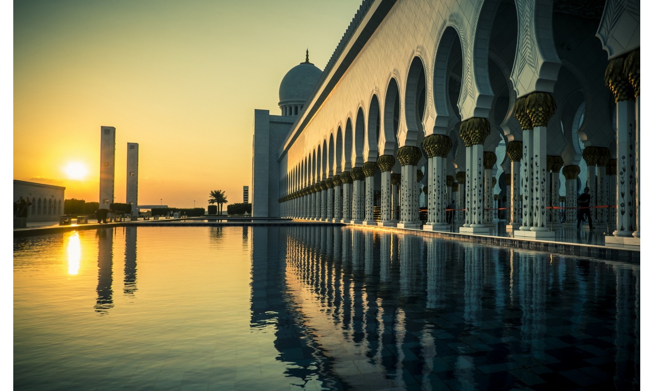 Grand Mosque Abu Dhabi Sunset