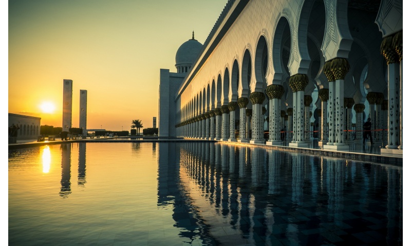 Grand Mosque Abu Dhabi Sunset