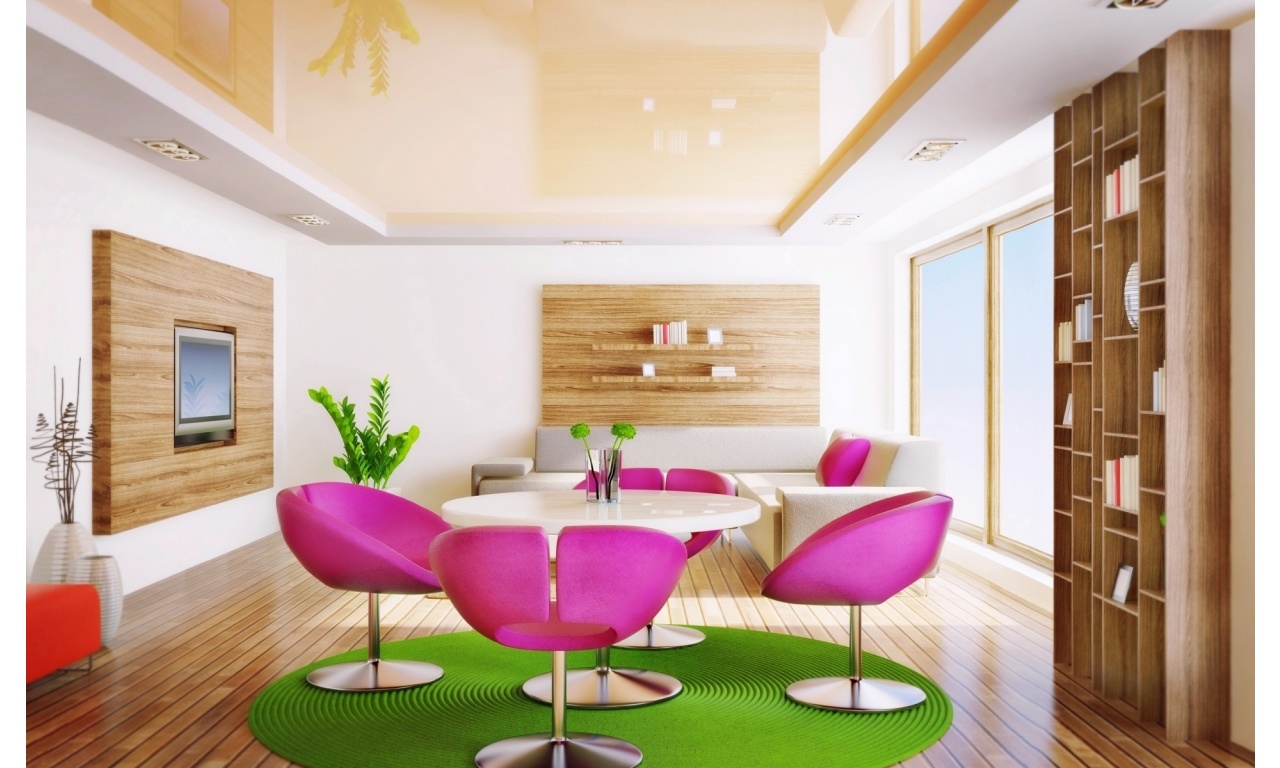 Green And Pink Interior Room