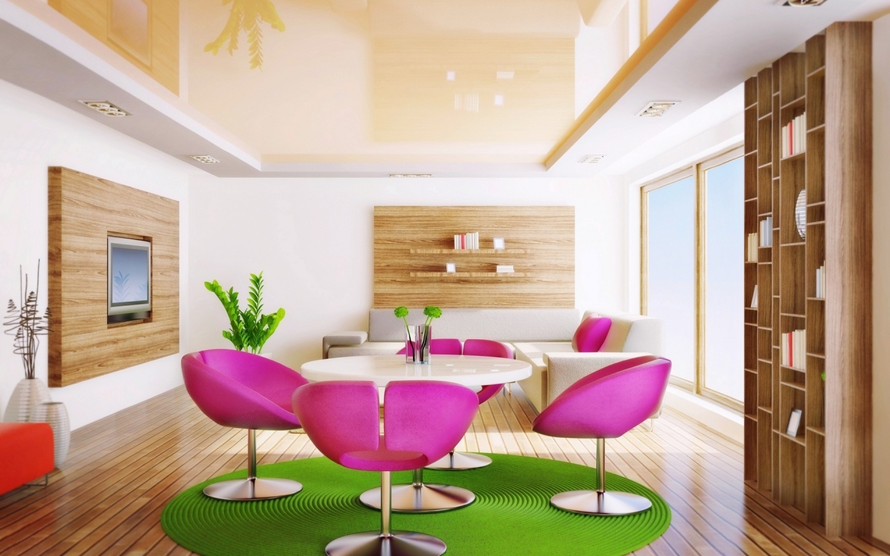 Green And Pink Interior Room