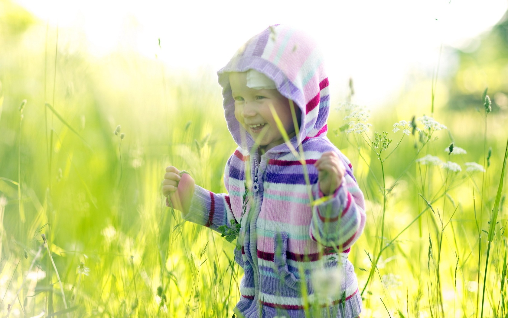 Happy Child And Grass