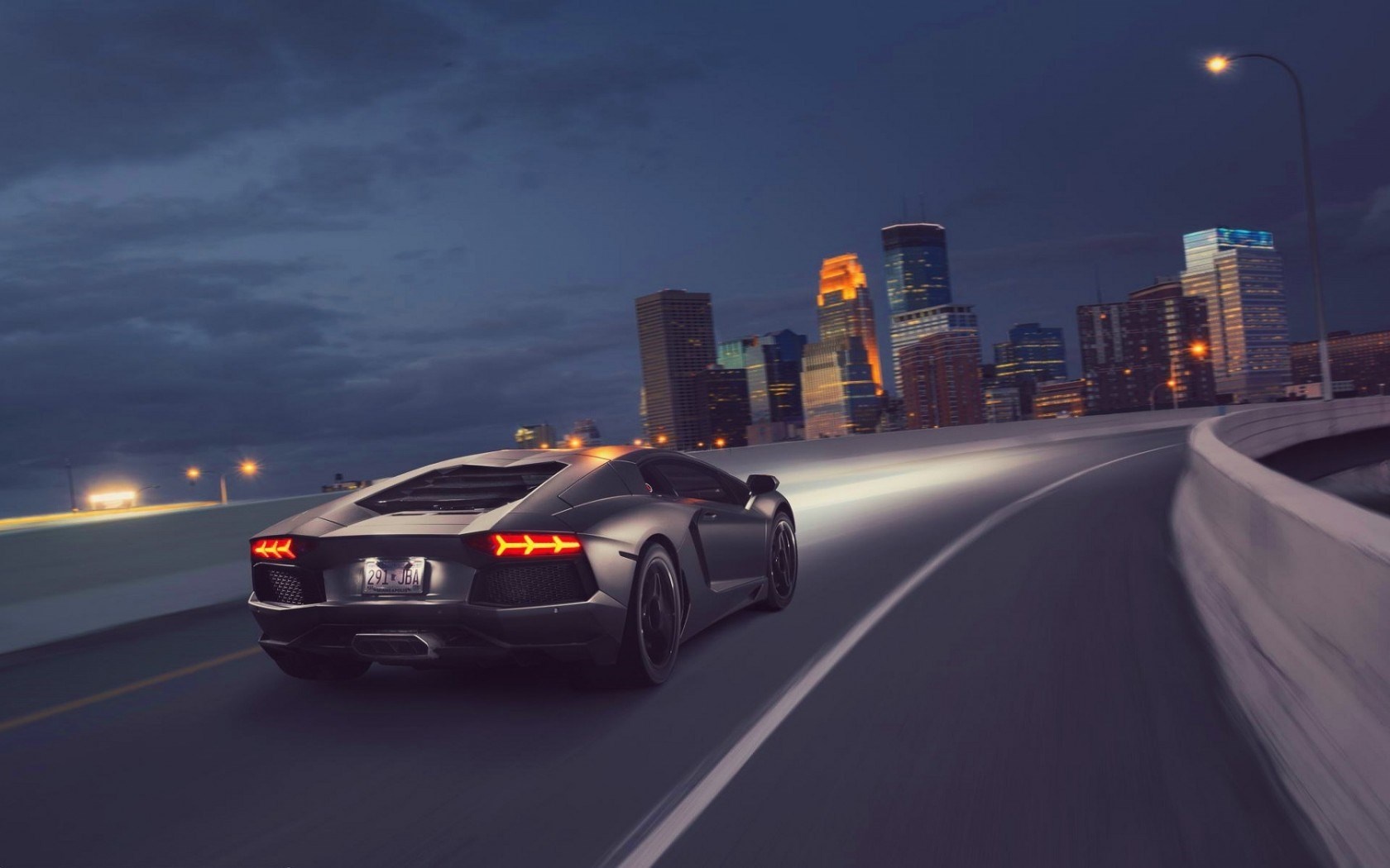 Lamborghini Aventador LP 700-4 Supercar Night City Wallpapers