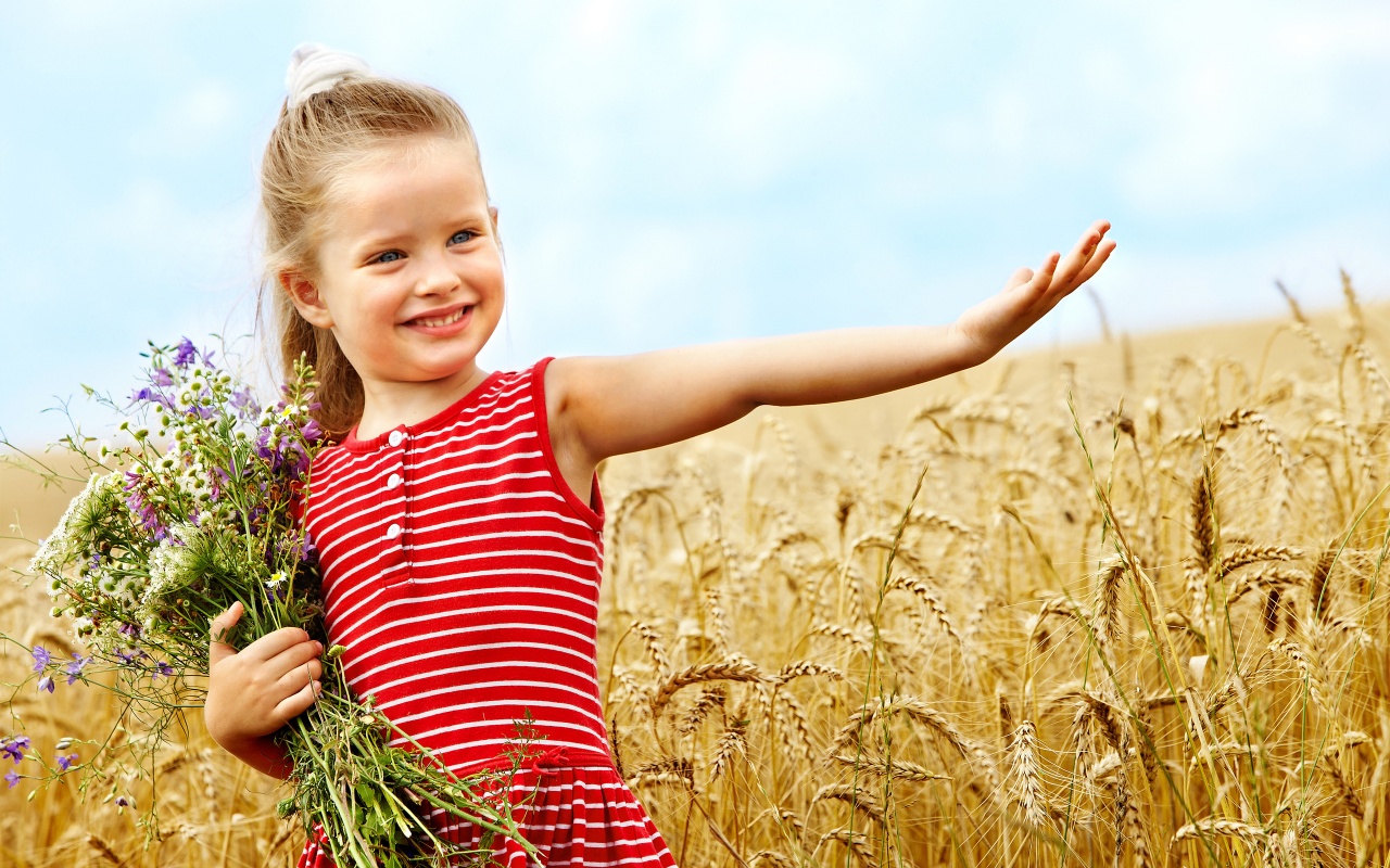 Little Girl In Wheat Field