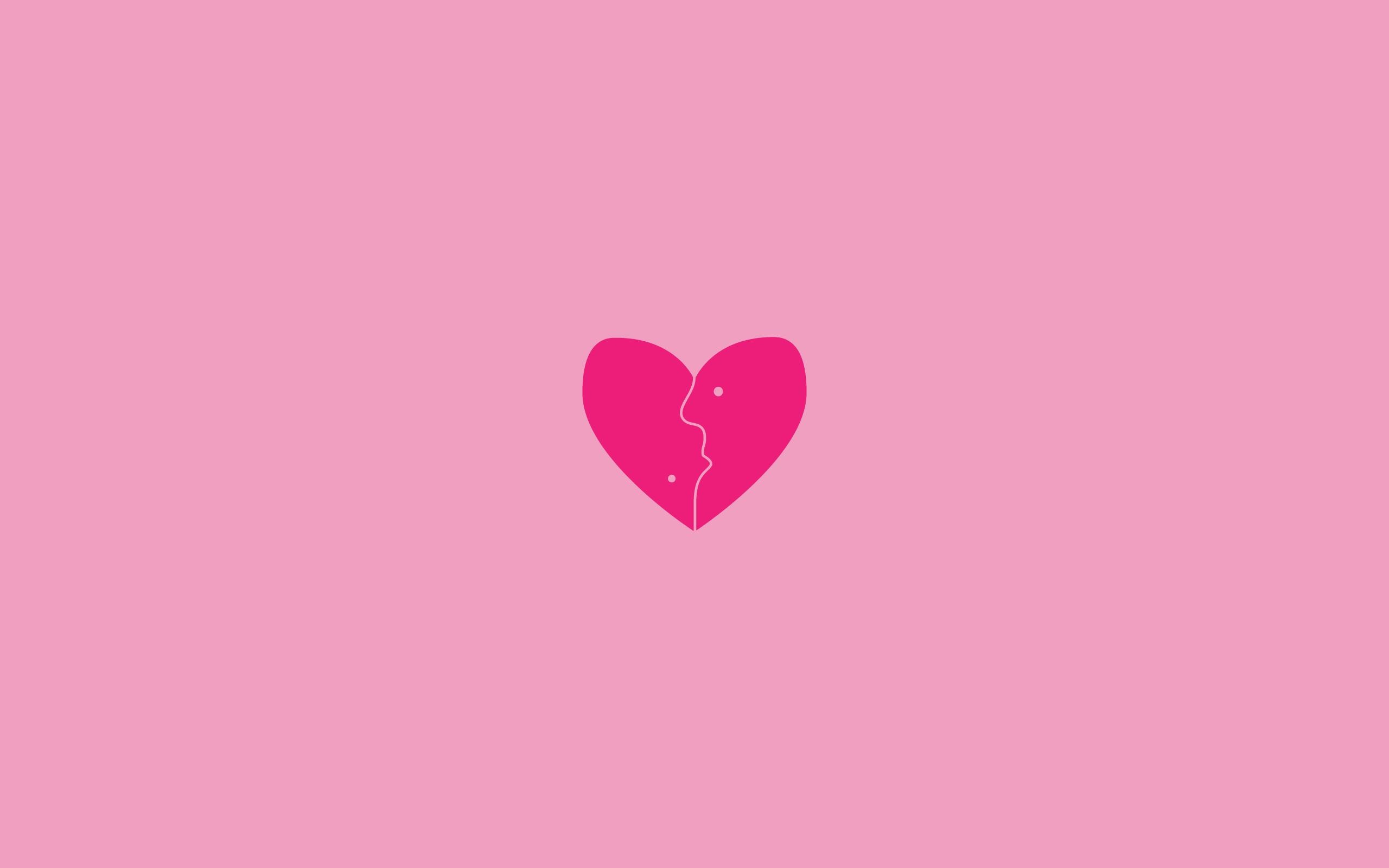Little Heart With Pink Background