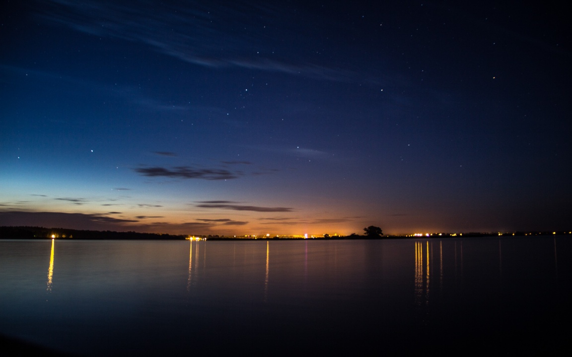 Night Sky Over A Lake