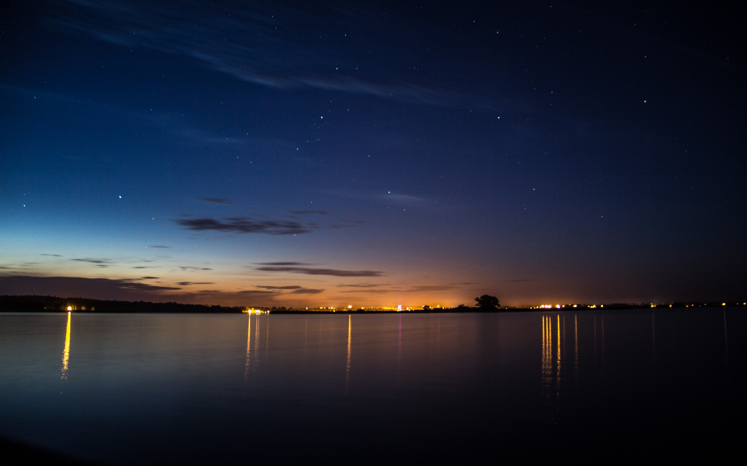 Night Sky Over A Lake